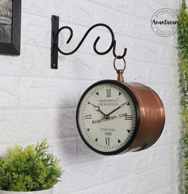 Metal Eaching Station Clock