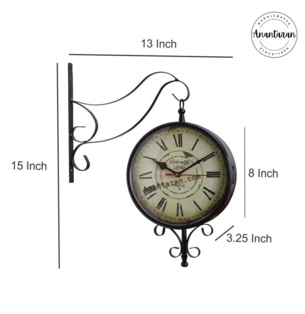Two Sided Railway Wall Clock - Image 4