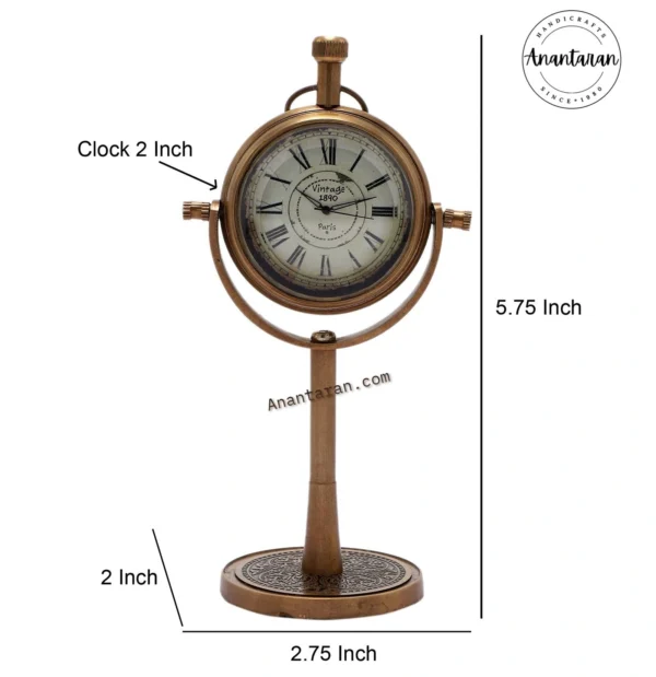 2 Inch Vintage Table Clock - Image 2