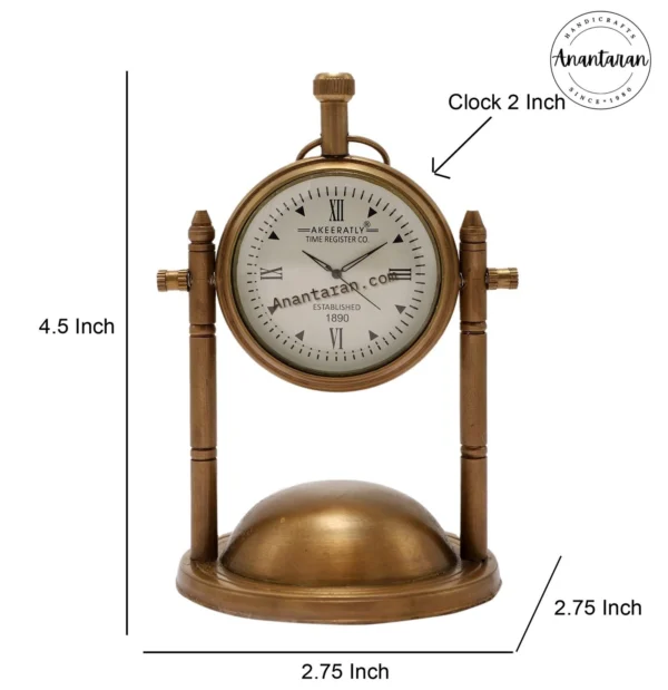 2 Inch Brass Table Clocks - Image 2