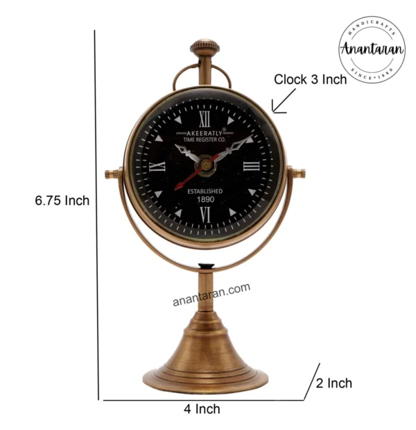 3 Inch Antique Table Clock - Image 2