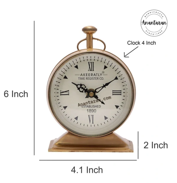 4 Inch Brass Table Clocks - Image 2